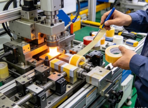 Temperature resistant adhesive tape in industrial use