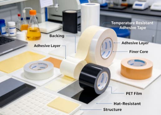 Heat resistant adhesive tape structure comparison