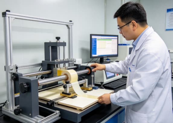 Tape peel test preparation on standard test substrate panel